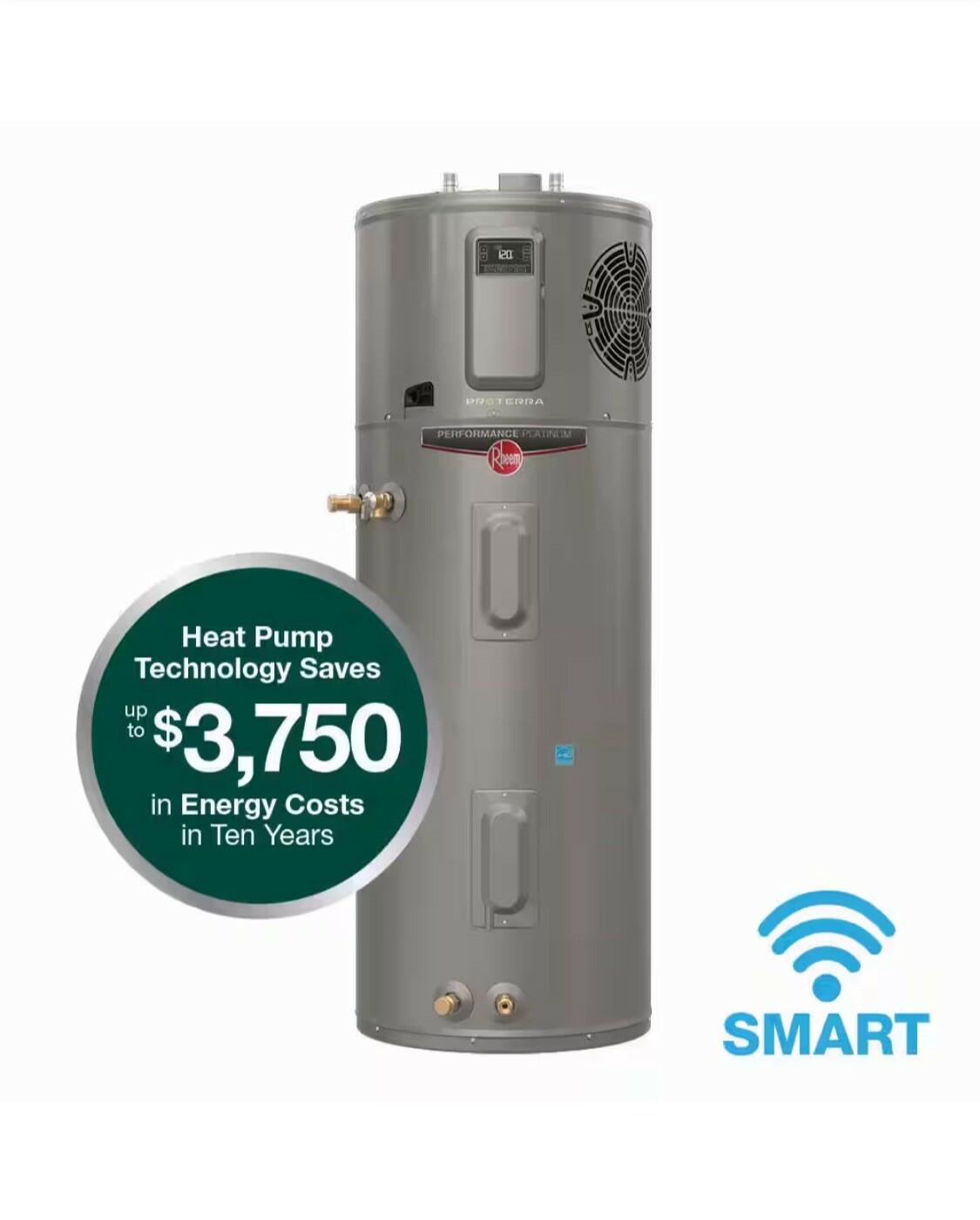 Rheem 50 Gal. Smart High Efficiency Hybrid Heat Pump Water Heater