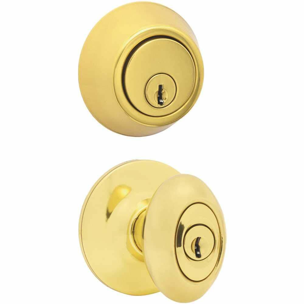 Legend 933120 Egg Knob Entry Deadbolt Lockset Keyed Alike (Polished Brass)