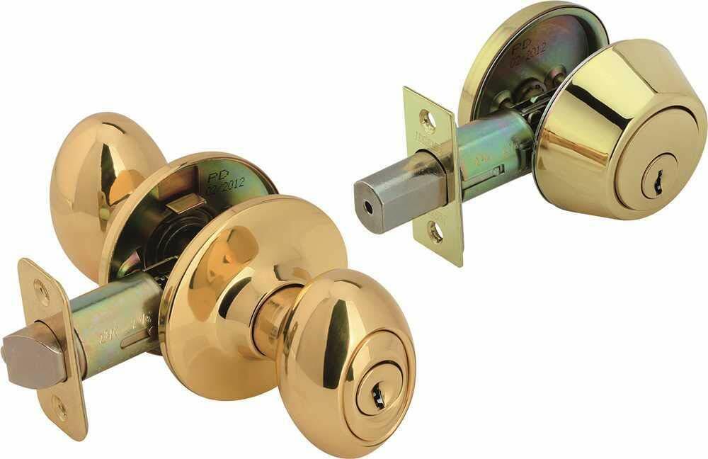 Legend 933120 Egg Knob Entry Deadbolt Lockset Keyed Alike (Polished Brass)