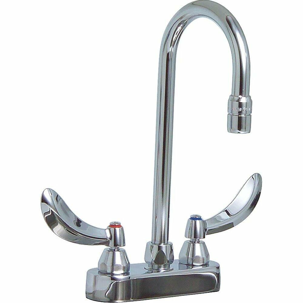 Delta 27C4844 Deck Mount Lab Faucet 4in Centerset Gooseneck (Chrome)