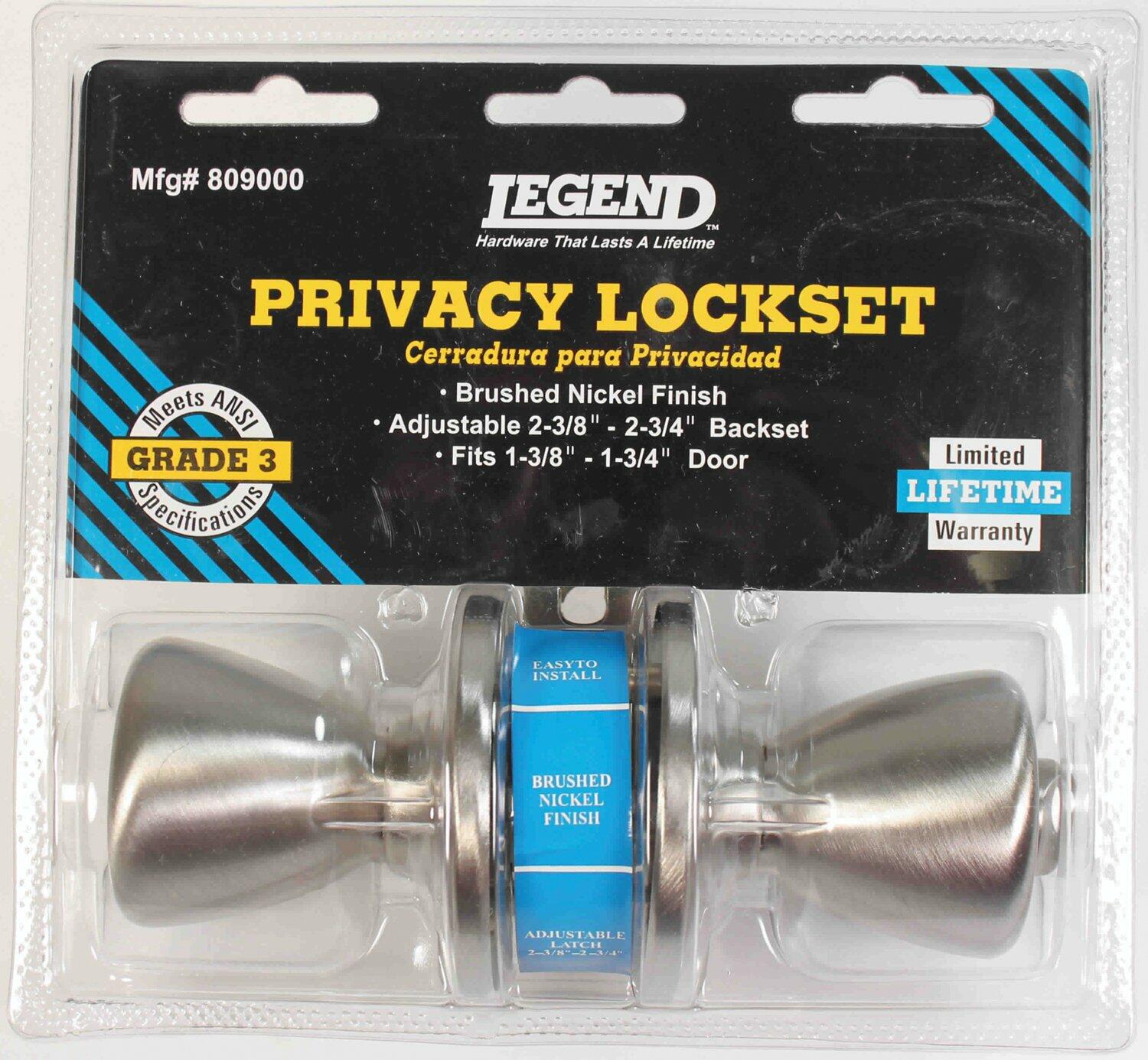 Legend 809000 Privacy Lockset Tulip Knobs (Satin Nickel)