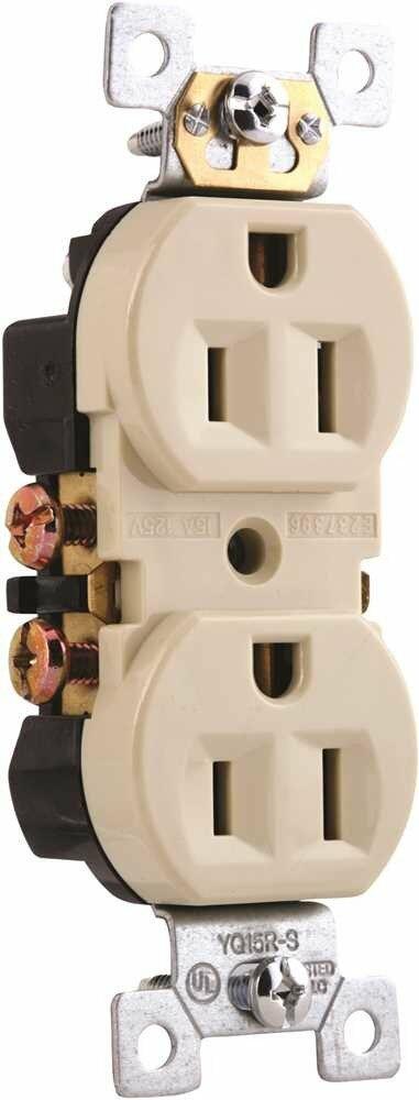 Preferred Industries GIDDS-2499657 Duplex Receptacle Residential Grade 15A 125V (Ivory)