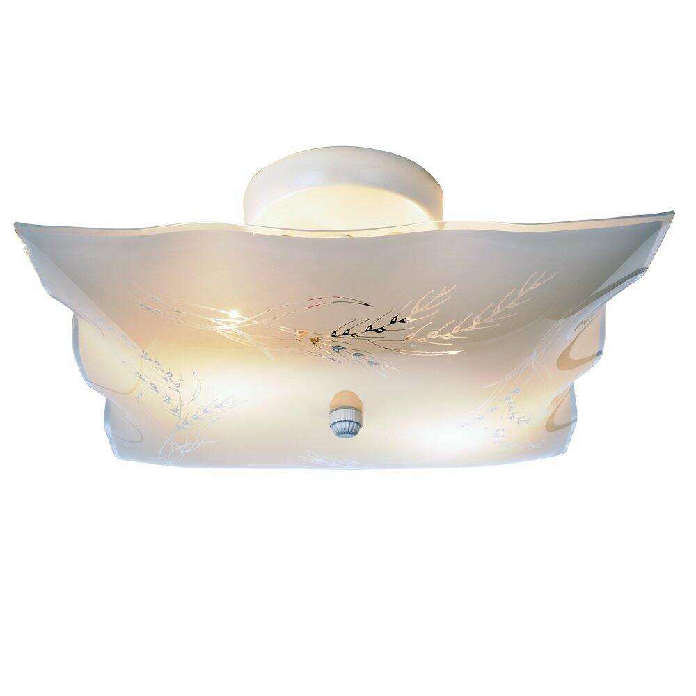 Royal Cove 671371 Semi-Flush Ceiling Fixture 12" Glass Square (White)