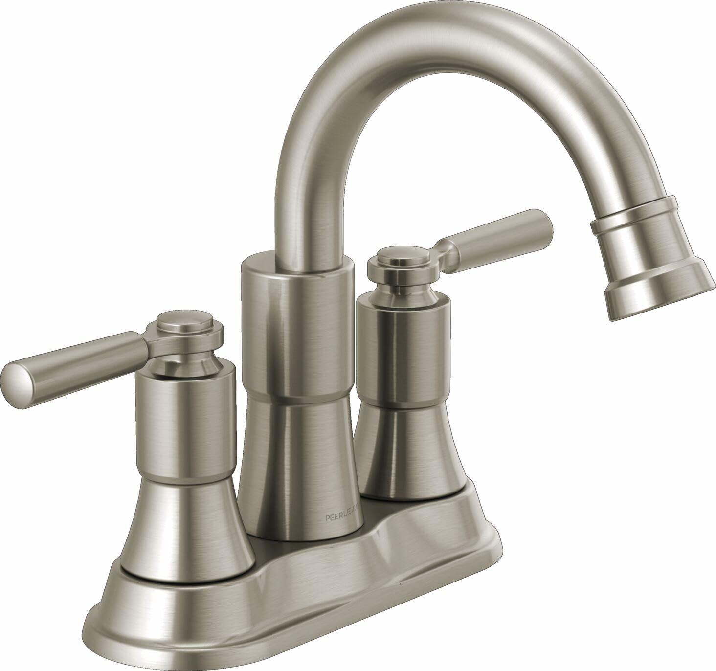 Peerless P2523LF-BN Centerset Bathroom Faucet w/ Drain (Brushed Nickel)