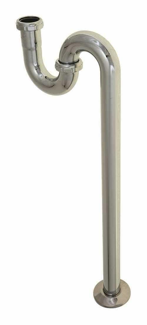 DURAPRO 162128 1-1/4" Brass S-Trap with Cleanout (Chrome Plated)