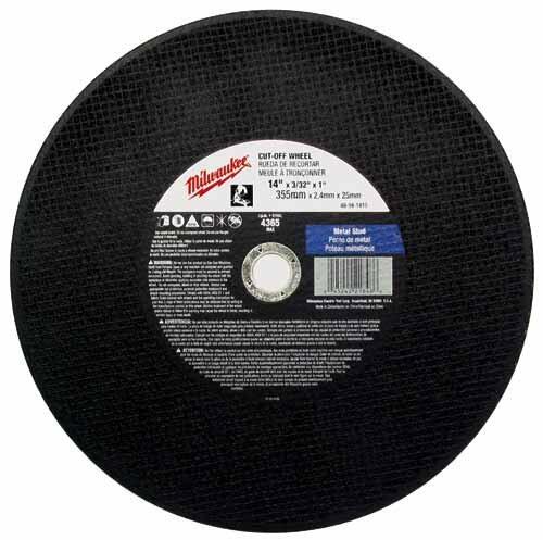 Milwaukee 49-94-1405 14 x 3/32 Inch Type 1 Abrasive Cut Off Wheel 36 Grit