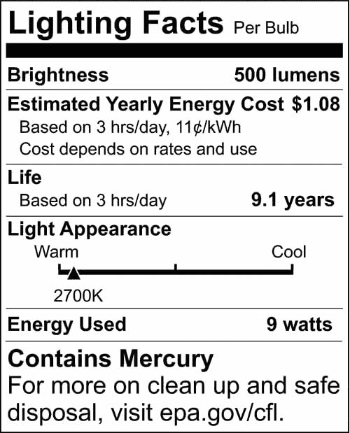 Satco S7301 9W G25 Globe CFL Bulbs 40W Eq 2700K (Warm White; Pack of 24)