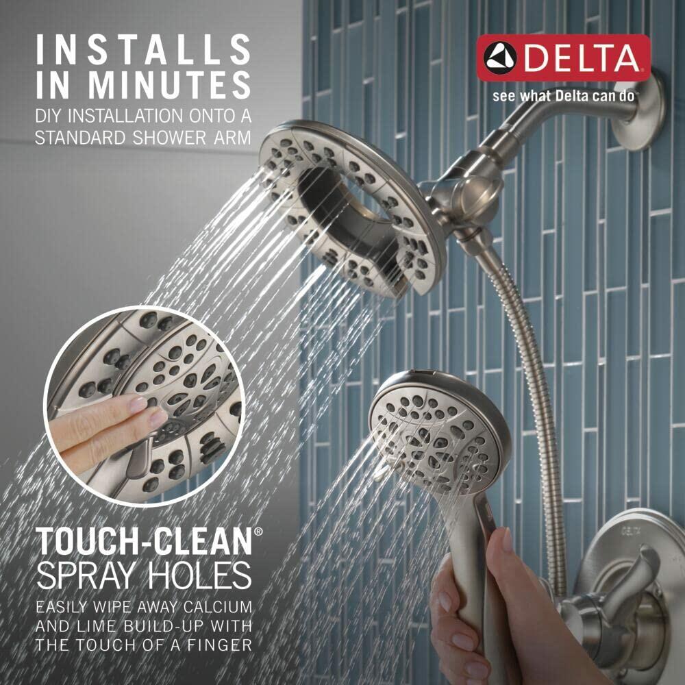 Delta 58499-SS In2ition 2-in-1 4-Setting Dual Shower Head HandHeld (Brushed Nickel)