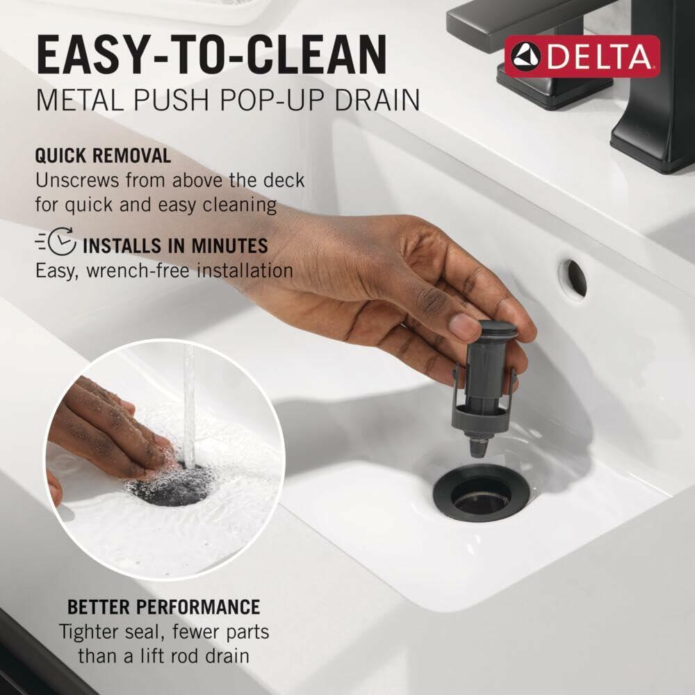 Delta 35849LF-BL Nicoli 8" Two Handle Widespread Bathroom Faucet (Matte Black)