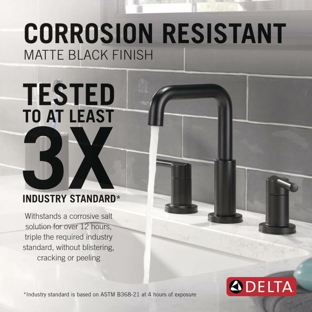 Delta 35849LF-BL Nicoli 8" Two Handle Widespread Bathroom Faucet (Matte Black)