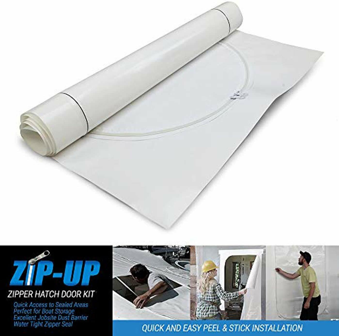 ZIP-UP H30X72-T2W Zipper Hatch Door 30x72" UV Resistant Poly Shrink Wrap (Blue)