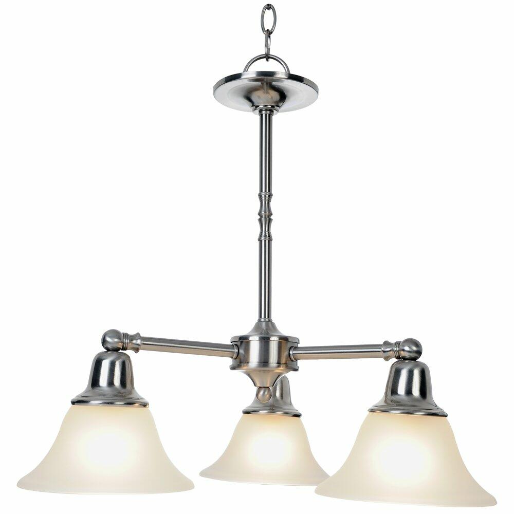 Monument 617260 Sonoma 3-Light Chandelier Brushed Nickel 22x20in