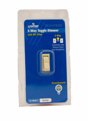 Leviton 6643-I Toggle Dimmer 600 Watt Incandescent 3-Way Switch (Ivory)