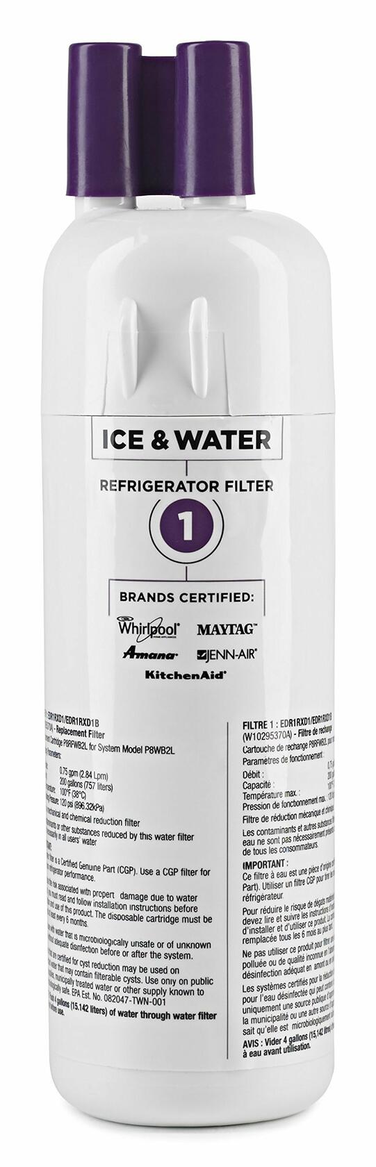 everydrop® Whirlpool Refrigerator Water Filter 1 Lead Reduction EDR1RXD1 (Single Pack)