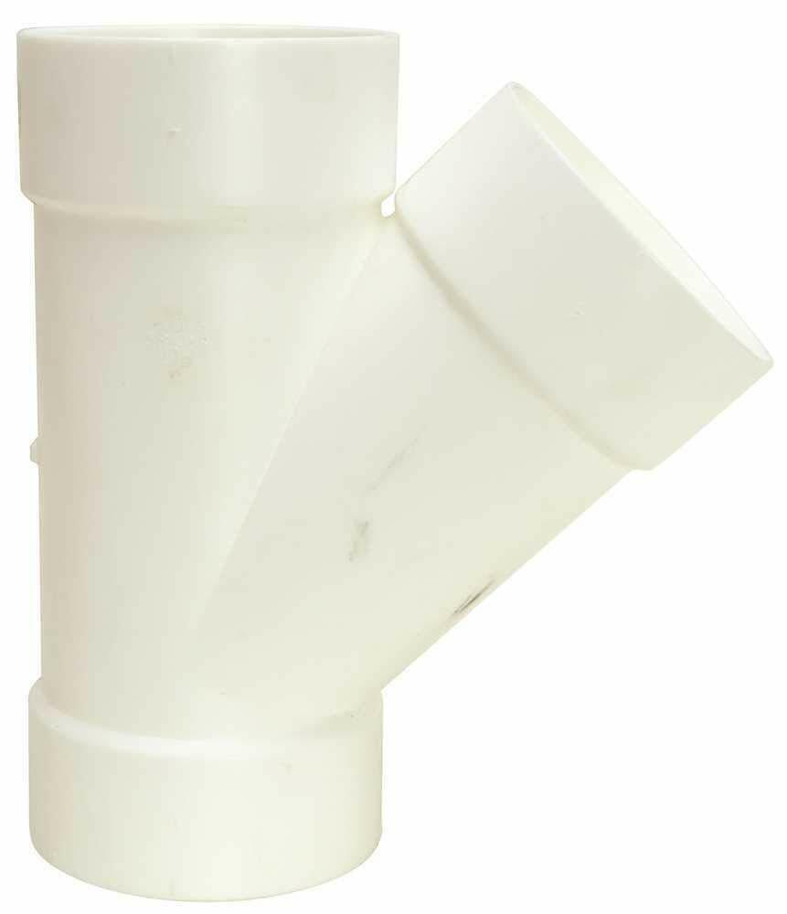 Genova 4 Inch Styrene 45-Degree Wye DWV Fitting S41040 (White)