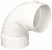 Genova 4 Inch PVC DWV 90 Degree Street Long Turn Elbow Hub Spigot (White)