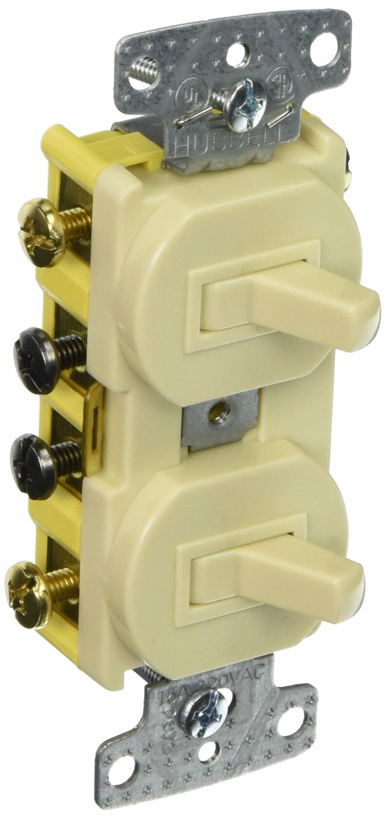 Bryant Electric RC303I Combination Toggle Switch 15A (Ivory)