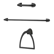 Pfister Karci Matte Black Bathroom Hardware Set – 3 Piece Set with 24” Towel Bar, Towel Ring & Toilet Paper Holder