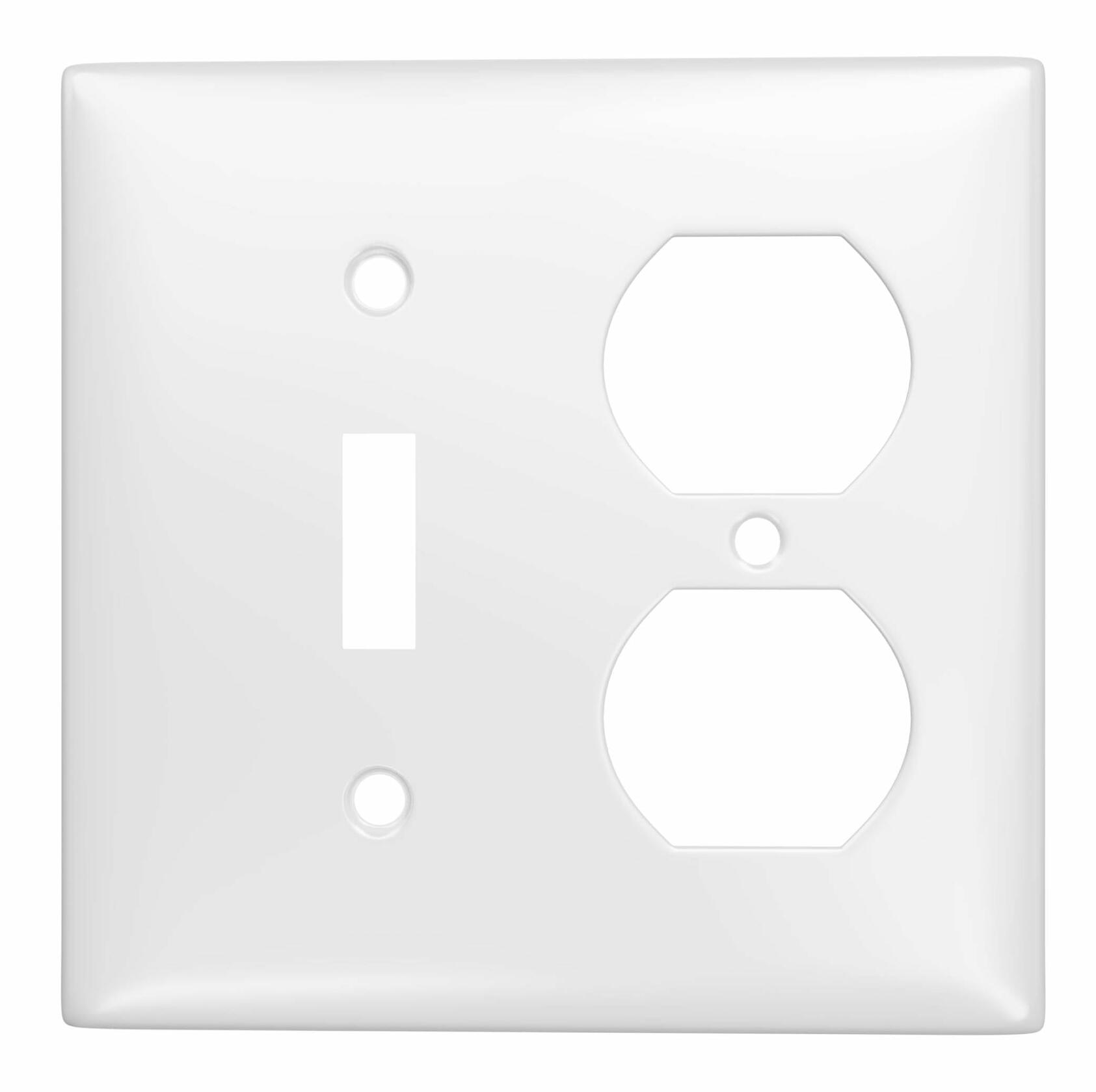 TayMac WW-TD 2-Gang Toggle Duplex Wall Plate White (Pack of 10)