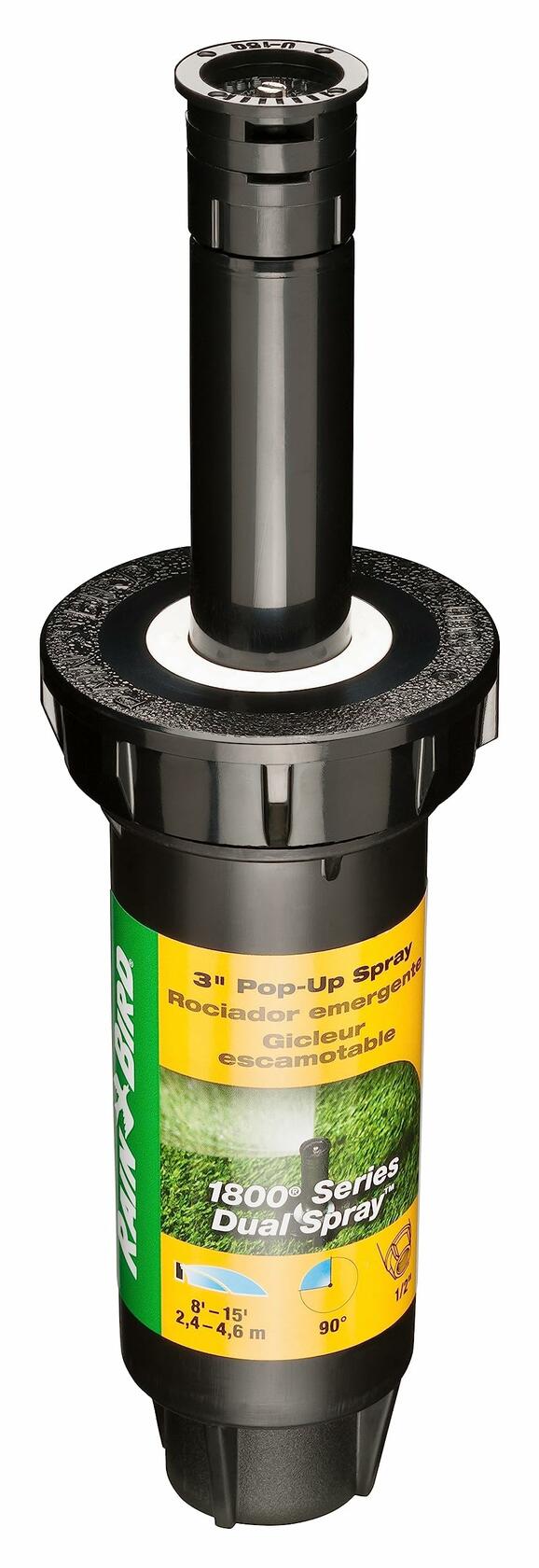 Rain Bird 1803DSQ 3" Pop-Up 90° Spray Sprinkler 8-15 ft (Pack of 6)