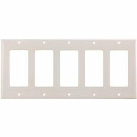 PREFERRED INDUSTRIES 5-GANG DECORATIVE WALLPLATE, STANDARD SIZE, PLASTIC, IVORY (Pack of 20)
