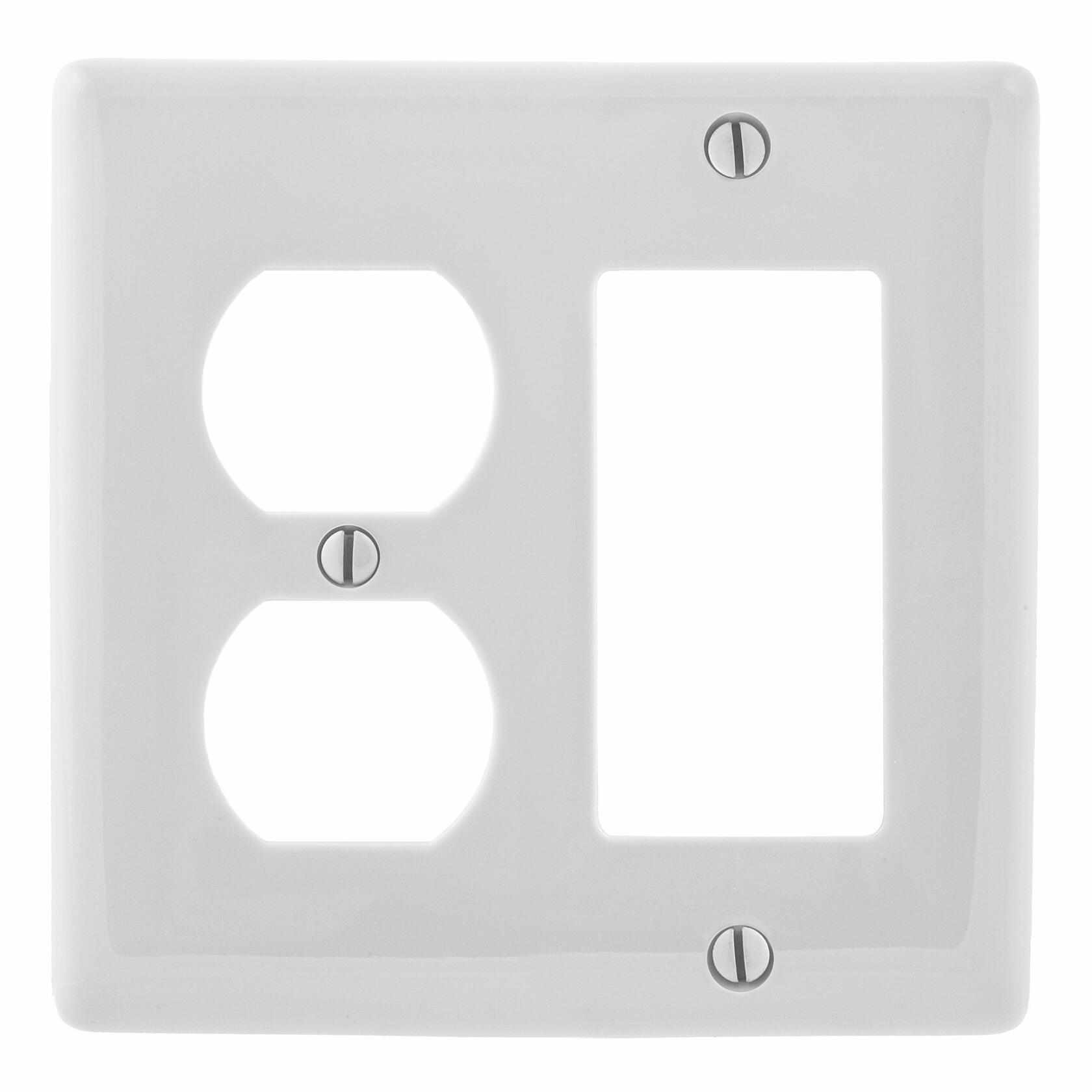Bryant Electric NP826W 2-Gang 1 Duplex 1 Decorator Wall Plate White (Pack of 4)