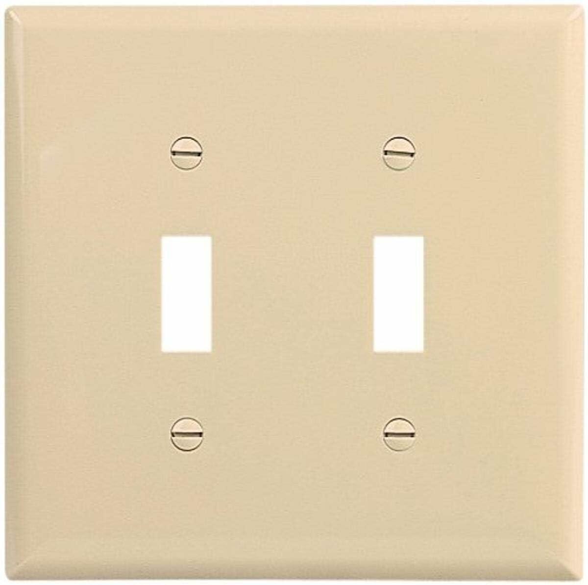 Eaton PJ2V-SP-L 2-Gang Midsize Toggle Wall Plate Ivory (Pack of 3)