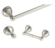 Design House 3 -Piece Allante Bathroom Hardware Set Polished Chrome Towel Bar, Toilet Paper Holder, Robe Hook