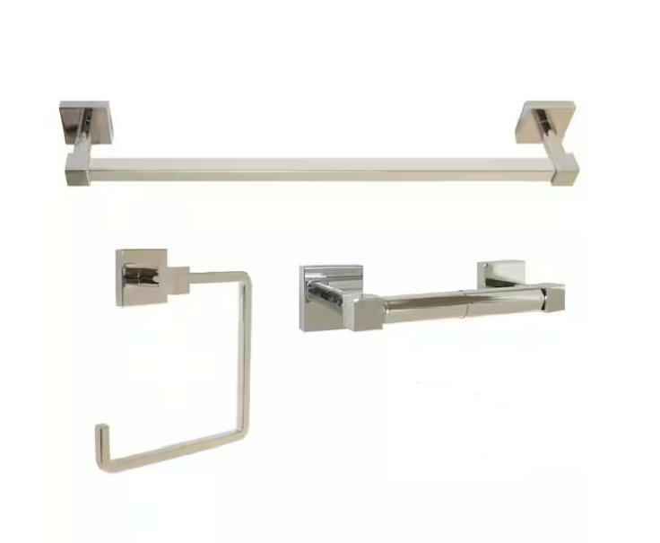 Design House Karsen 3-Piece Bath Hardware Set in Polished Chrome