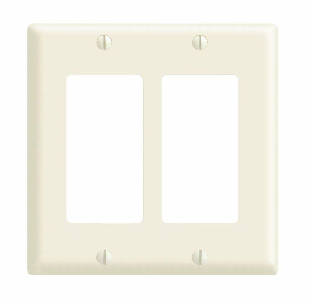 Leviton 80409-A 2-Gang Decora Wallplate Almond (Pack of 3)