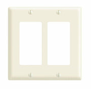 Leviton 80409-A 2-Gang Decora Wallplate Almond (Pack of 3)