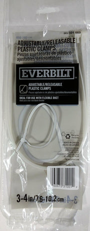 Everbilt 3" - 4" Adjustable/Releasable Plastic Duct Clamps Nylon (Pack of 14)