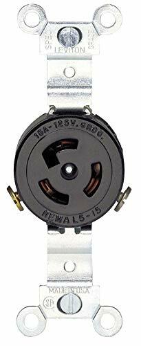 Leviton 4710 NEMA L5-15R 15A 125V Locking Receptacle Black (Pack of 3)