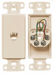 Hubbell NS770LA 1-Gang 6-Position 4-Conductor Jack Light Almond (Pack of 3)