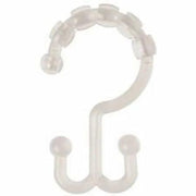 MAYTEX SHK-10 Tandem Shower Hooks Clear Plastic Curtain Rings (Pack of 10)