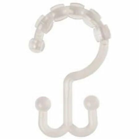 MAYTEX SHK-10 Tandem Shower Hooks Clear Plastic Curtain Rings (Pack of 10)