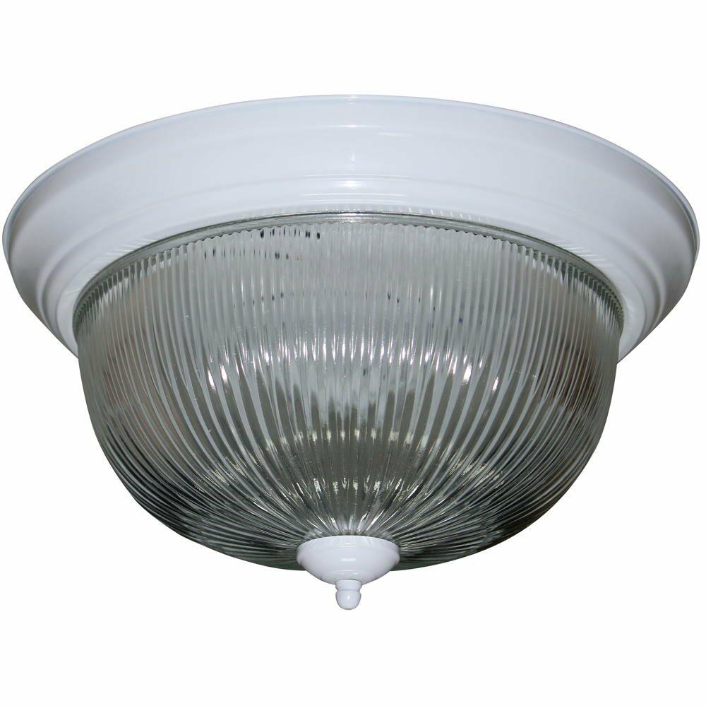 Monument 2487031 15" White Dome Ceiling Light Fixture 3-Light E26