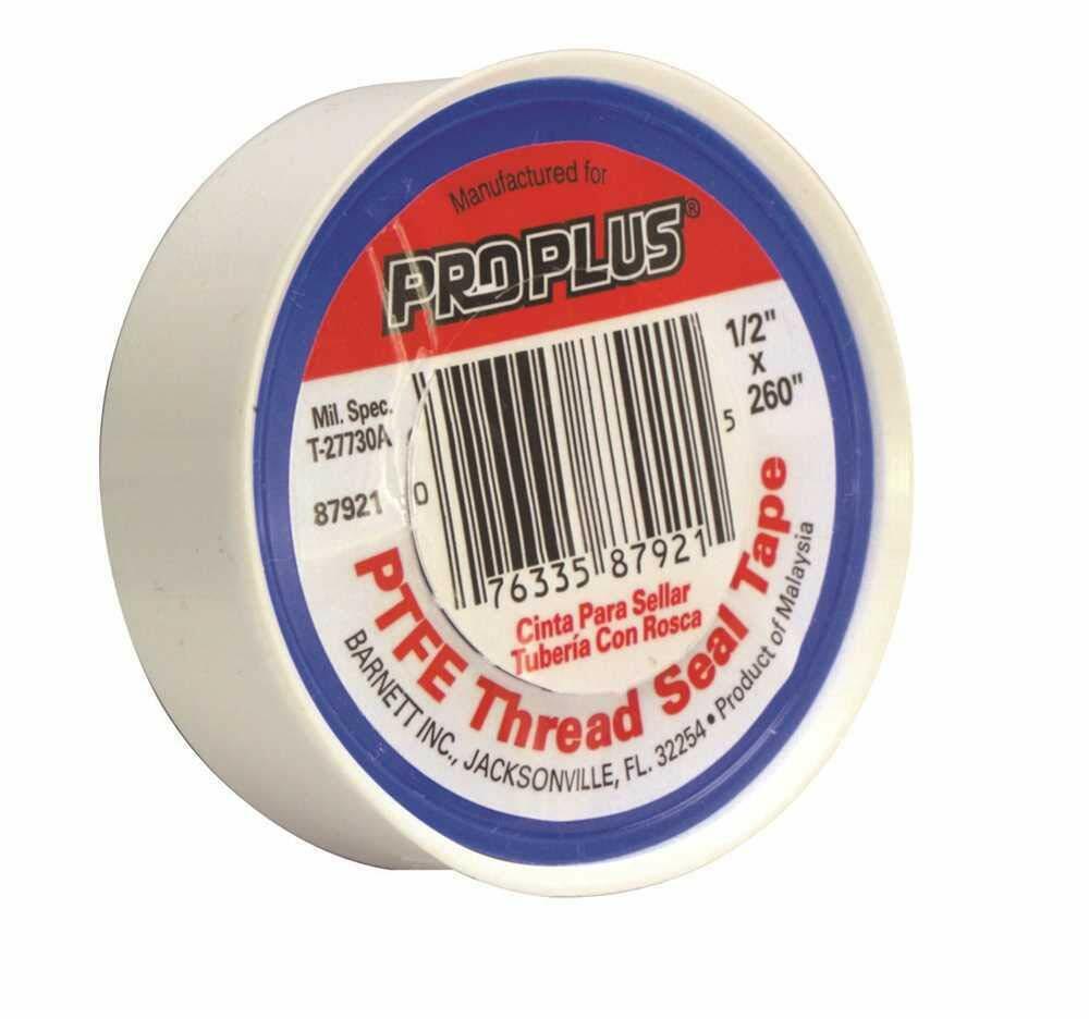 ProPlus 87921 1/2 in x 260 ft Teflon Tape PTFE Thread Seal Tape Pack of 10 White