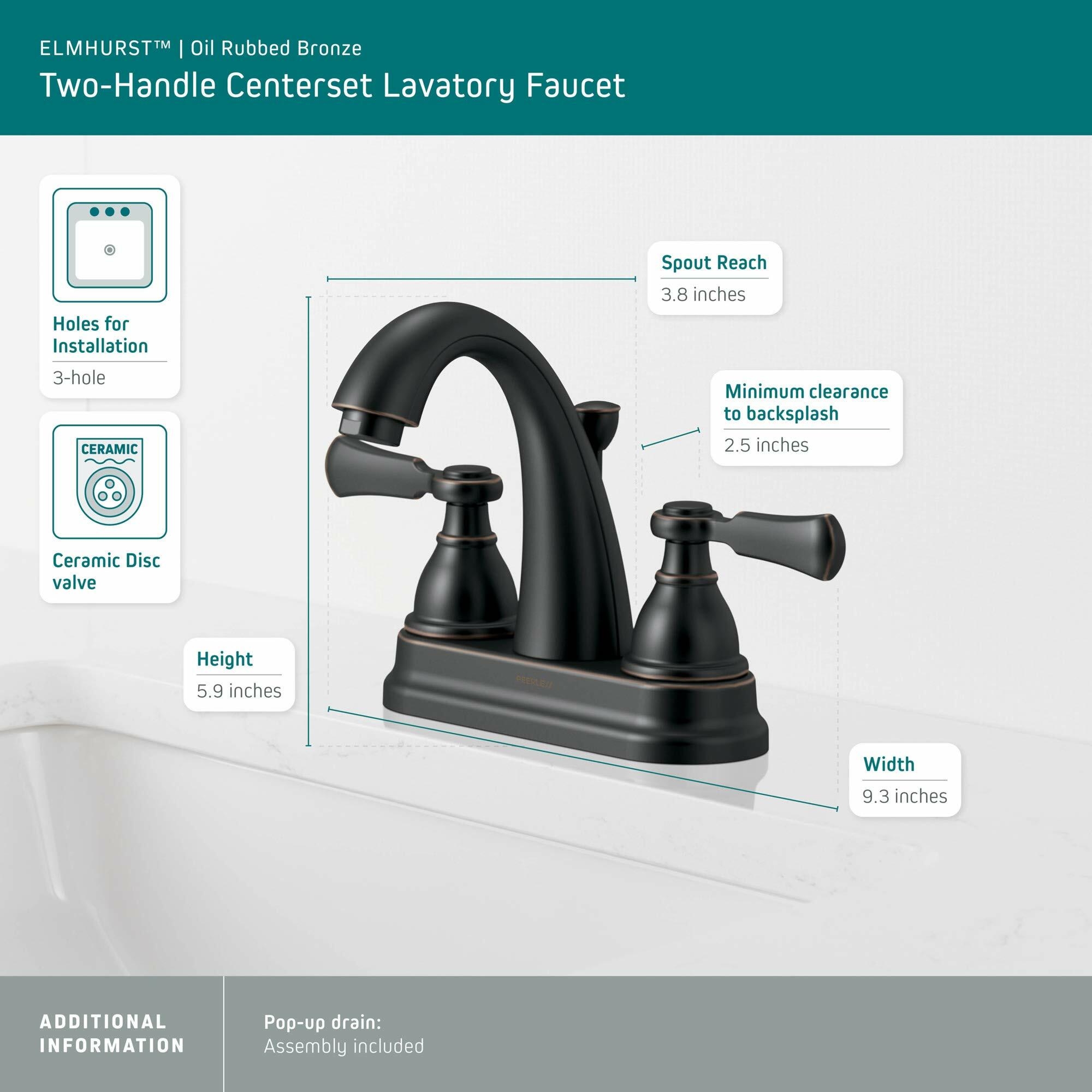 Peerless P2565LF-OB Elmhurst 2-Handle Bath Faucet Oil Rubbed Bronze