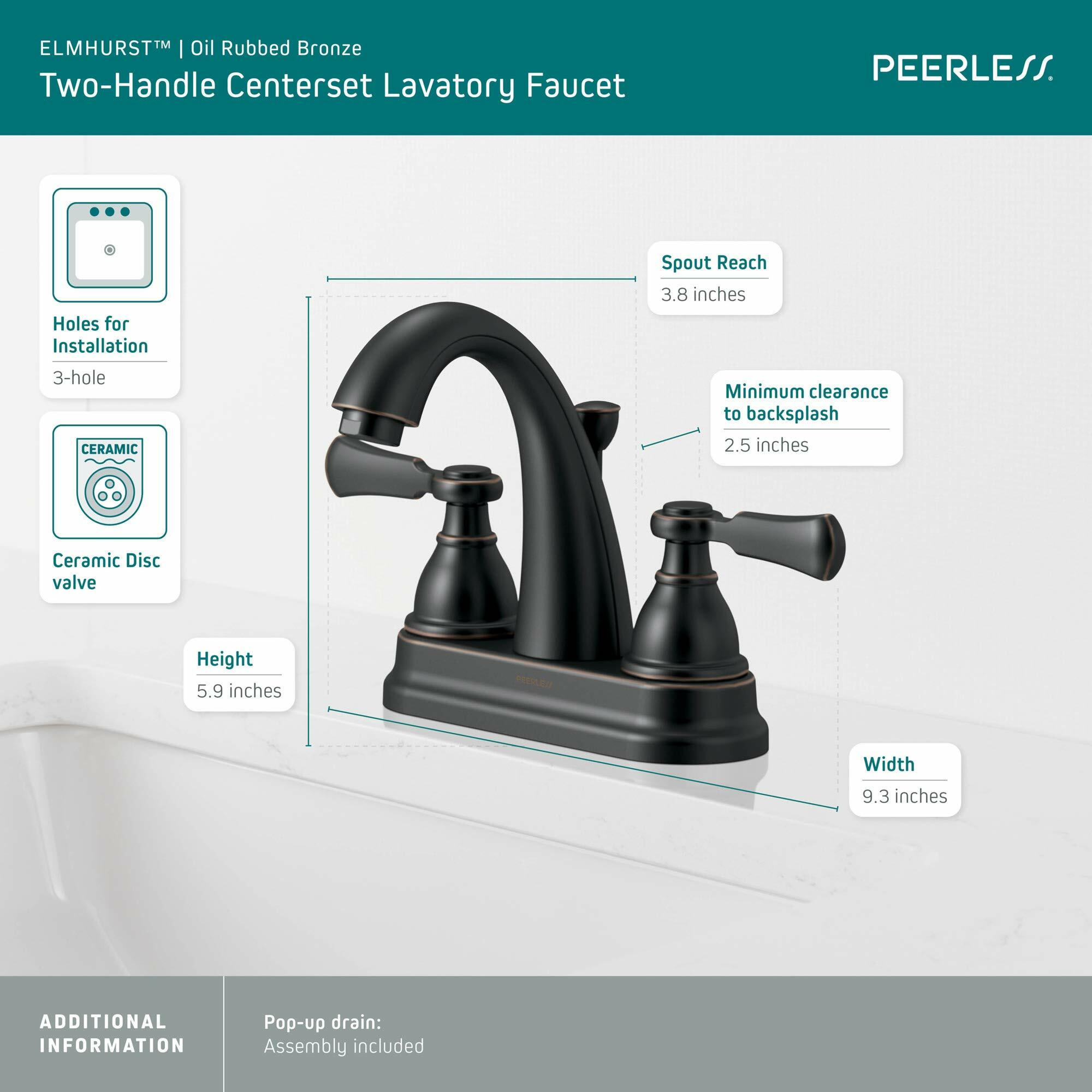 Peerless P2565LF-OB Elmhurst 2-Handle Bath Faucet Oil Rubbed Bronze