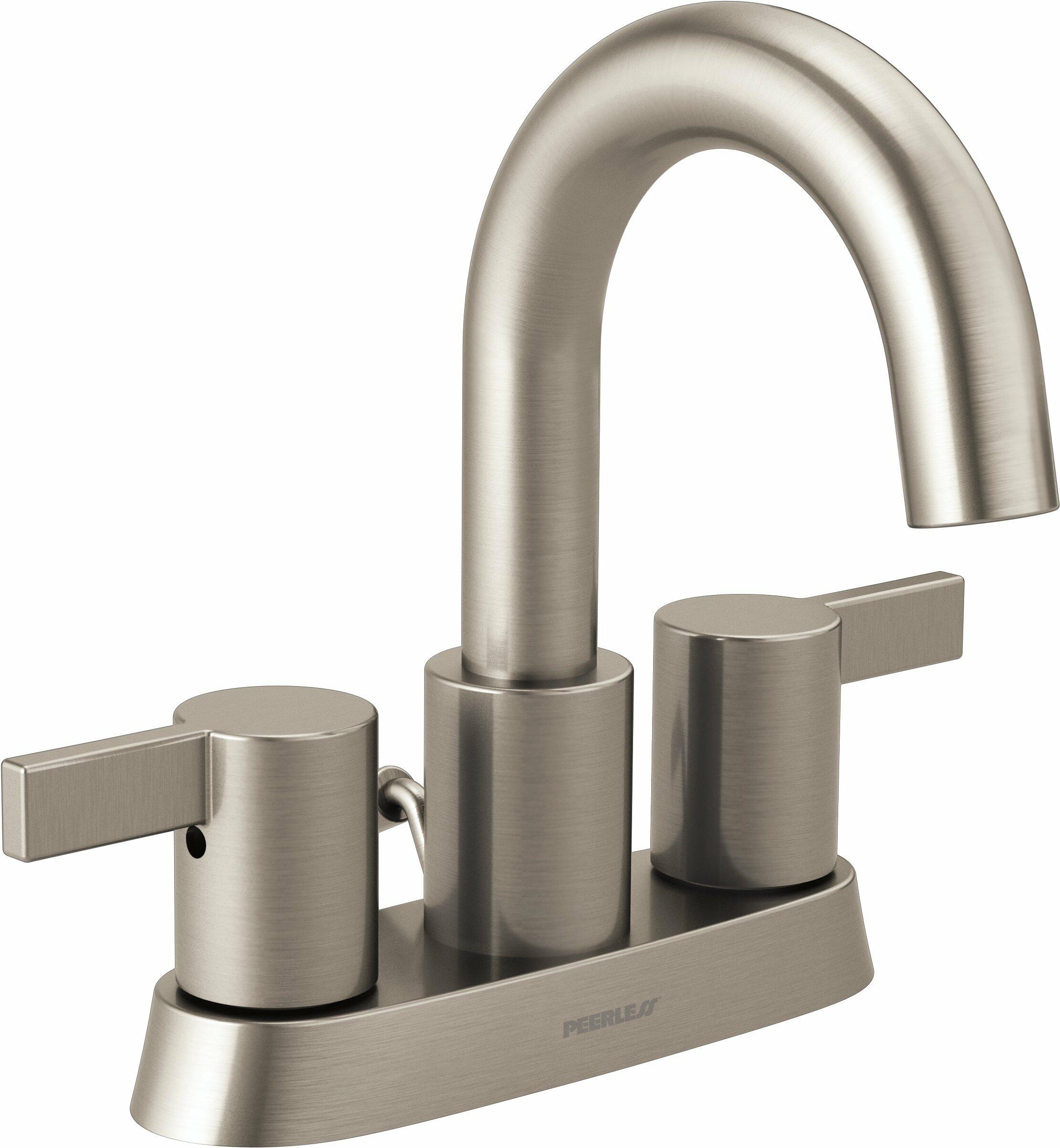 Peerless Precept Bathroom Faucet Brushed Nickel Centerset w/ Drain P299102LF-BN