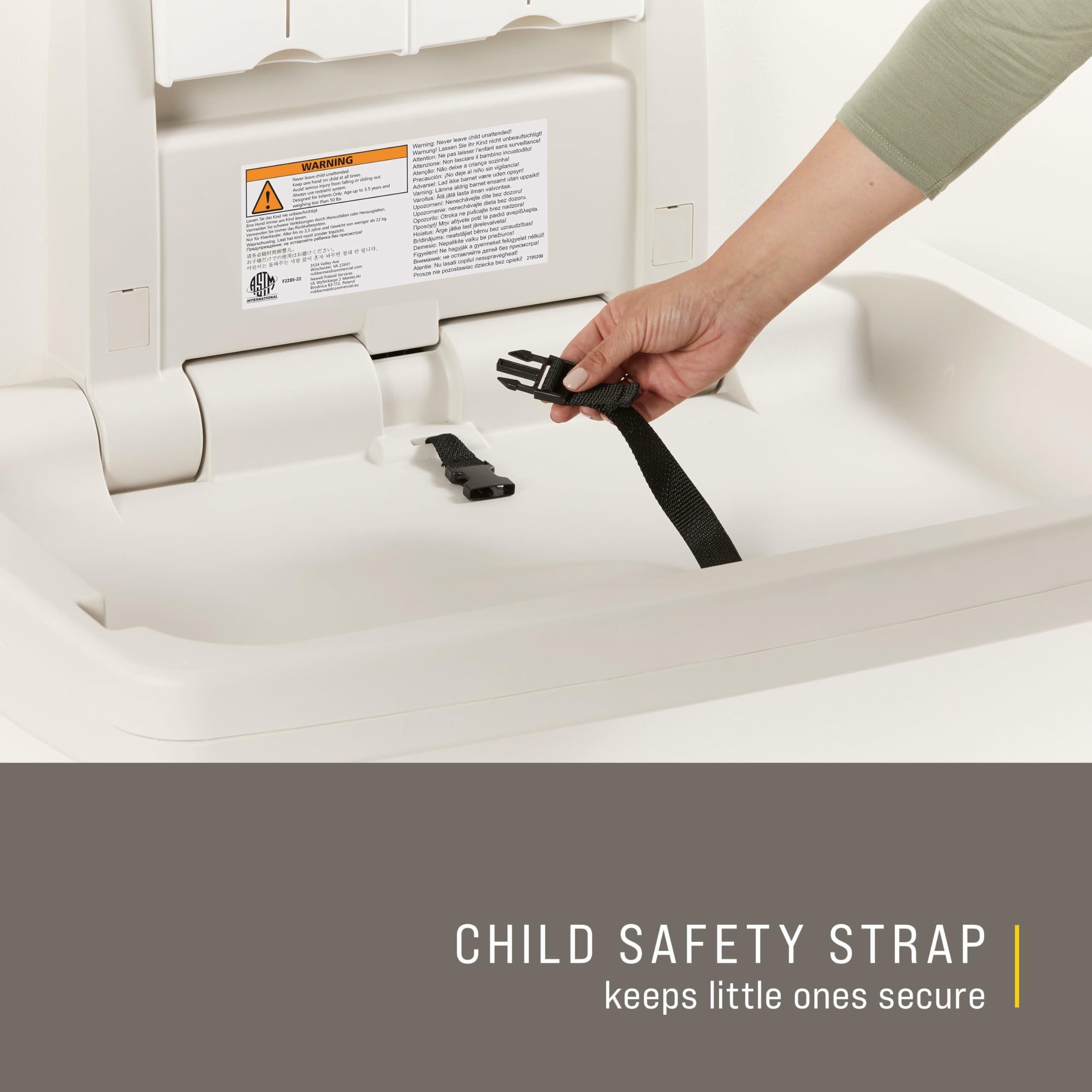 Rubbermaid Horizontal Baby Changing Station Wall Mount Platinum FG781888LPLAT