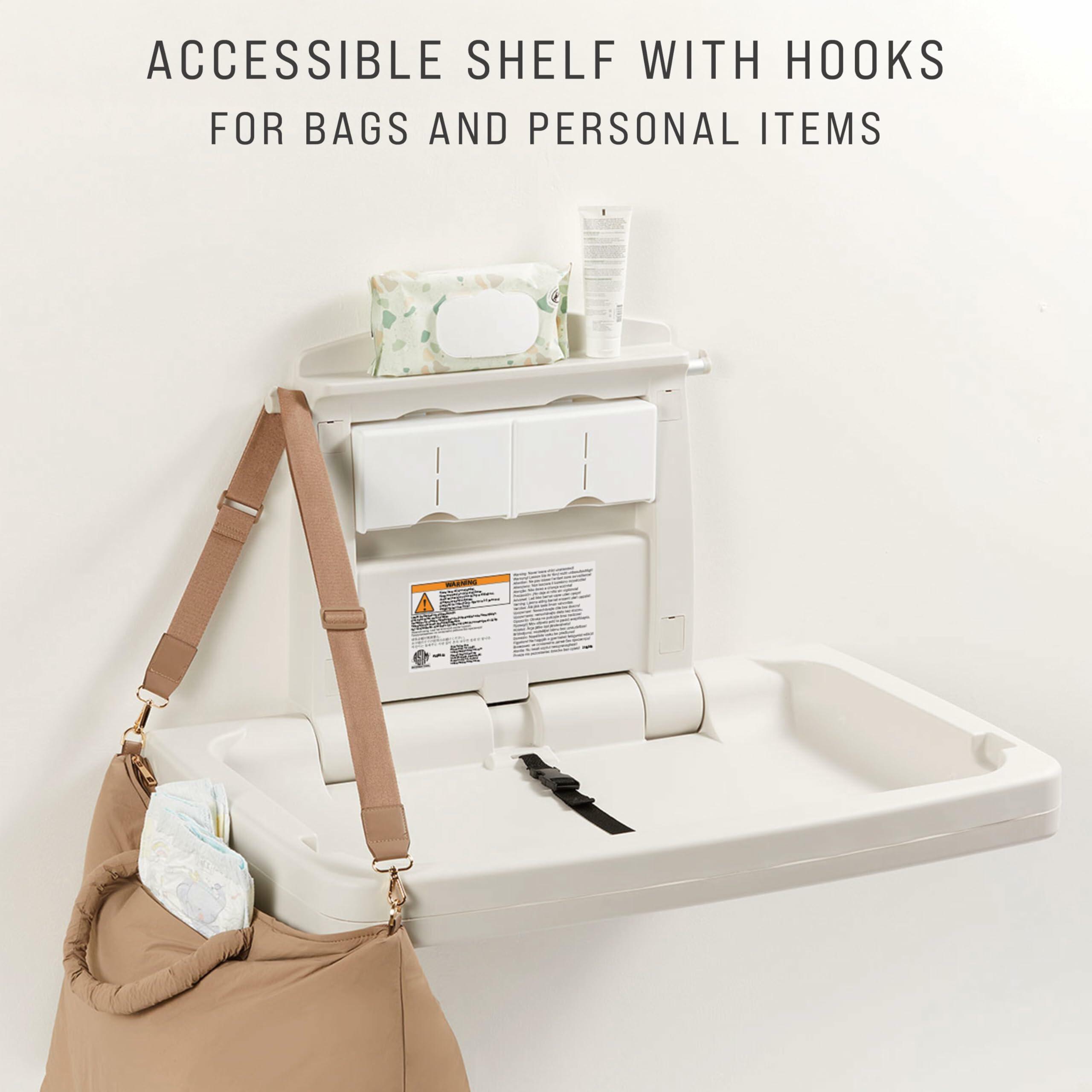 Rubbermaid Horizontal Baby Changing Station Wall Mount Platinum FG781888LPLAT