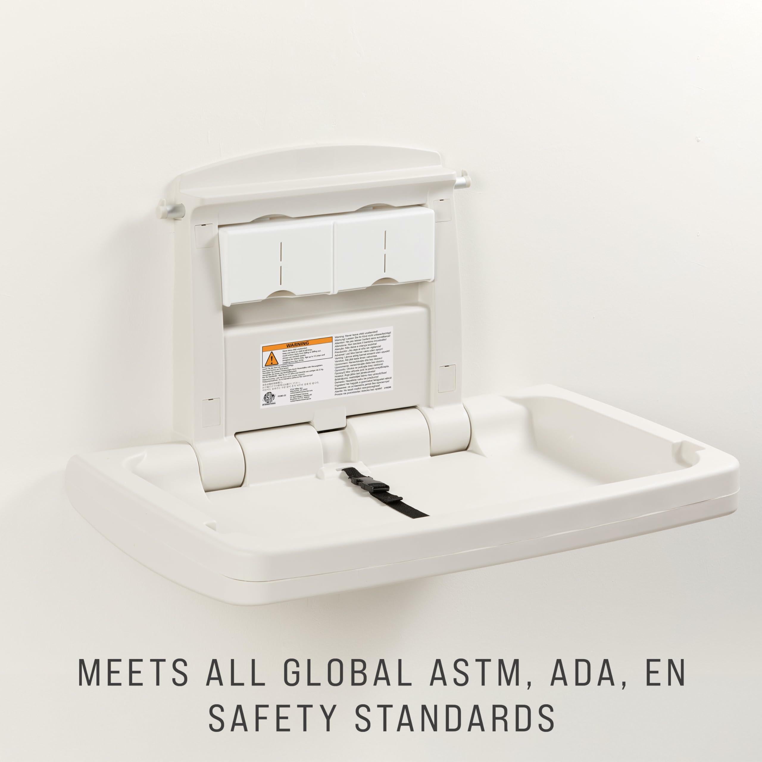 Rubbermaid Horizontal Baby Changing Station Wall Mount Platinum FG781888LPLAT