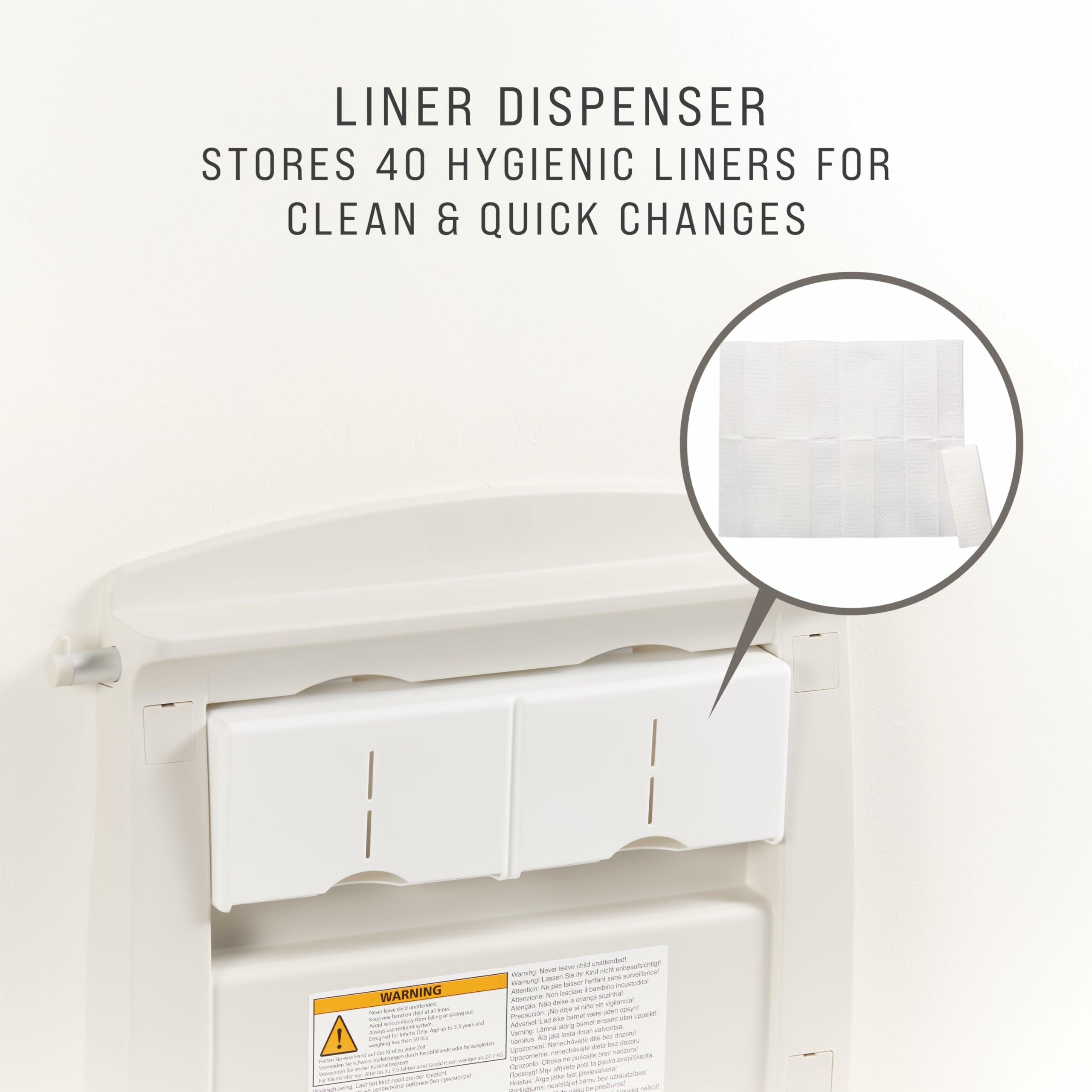 Rubbermaid Horizontal Baby Changing Station Wall Mount Platinum FG781888LPLAT