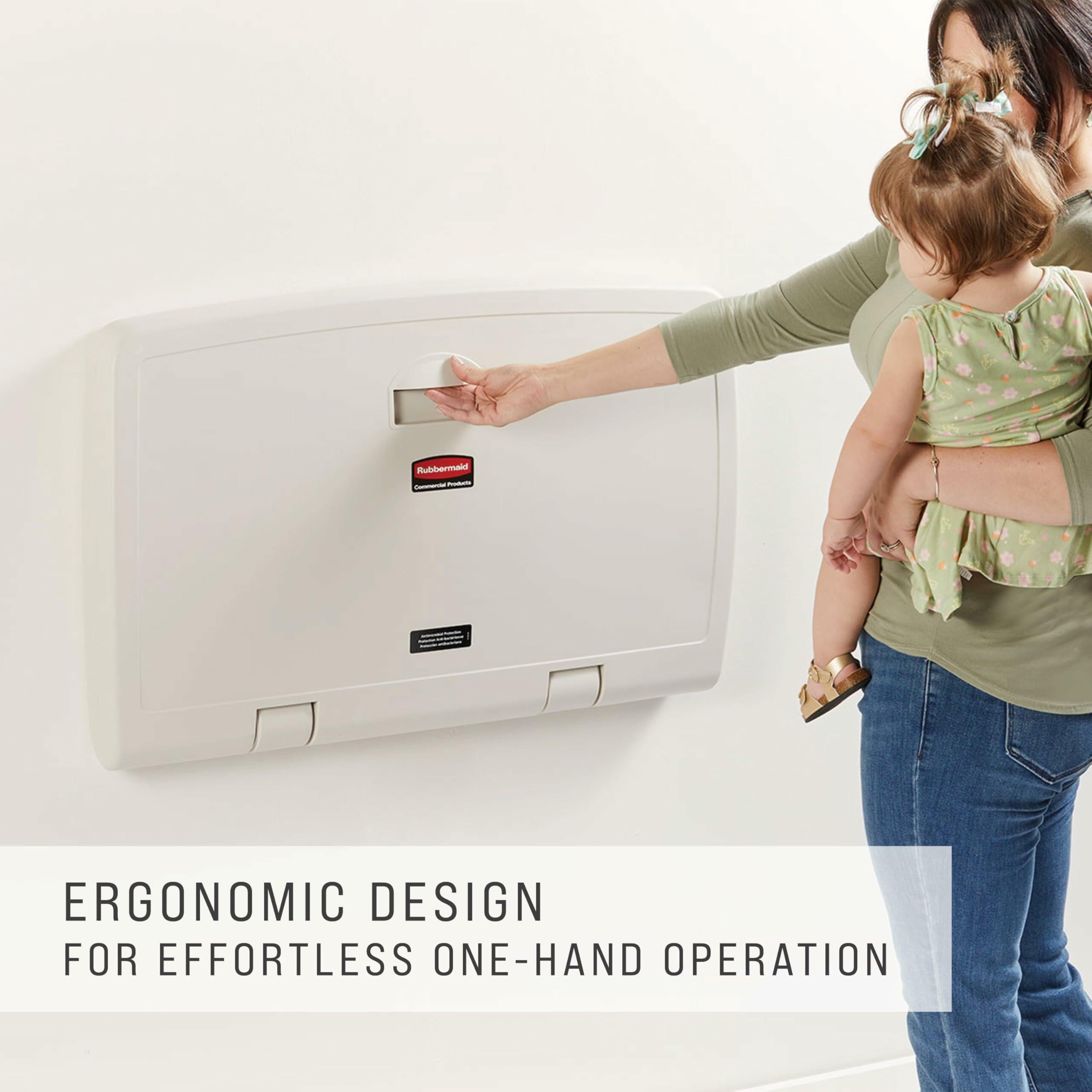 Rubbermaid Horizontal Baby Changing Station Wall Mount Platinum FG781888LPLAT