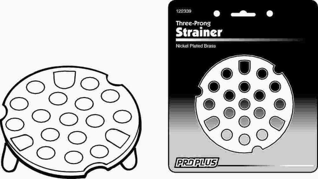 2489762 Three Prong Sink Strainer 1-7/8" Nickel Brass Pack of 10