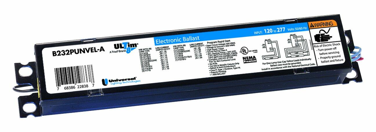 Universal Lighting B260IUNVHP000I T12 2-Lamp Electronic Ballast 120-277V 112W