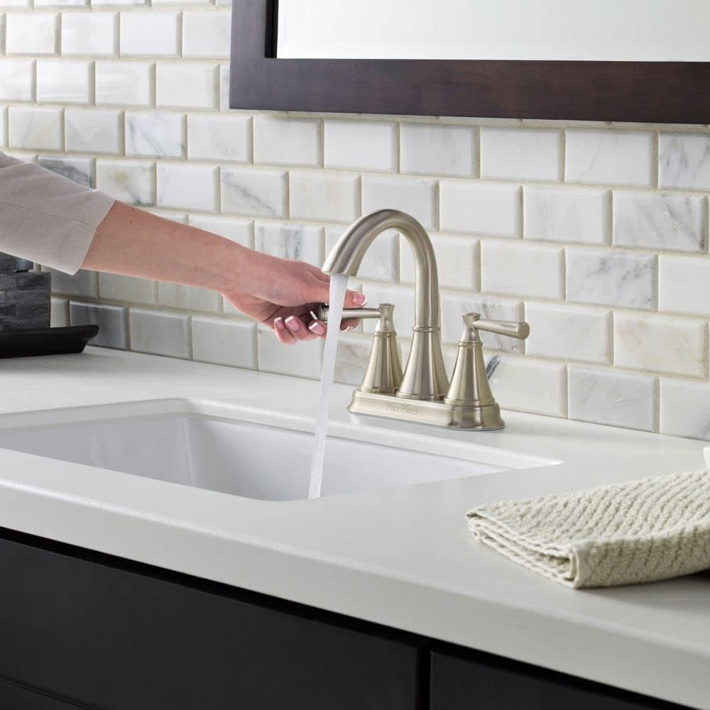 Pfister LF-048 Cantara Double Handle Centerset Bathroom Faucet, 1.2 GPM