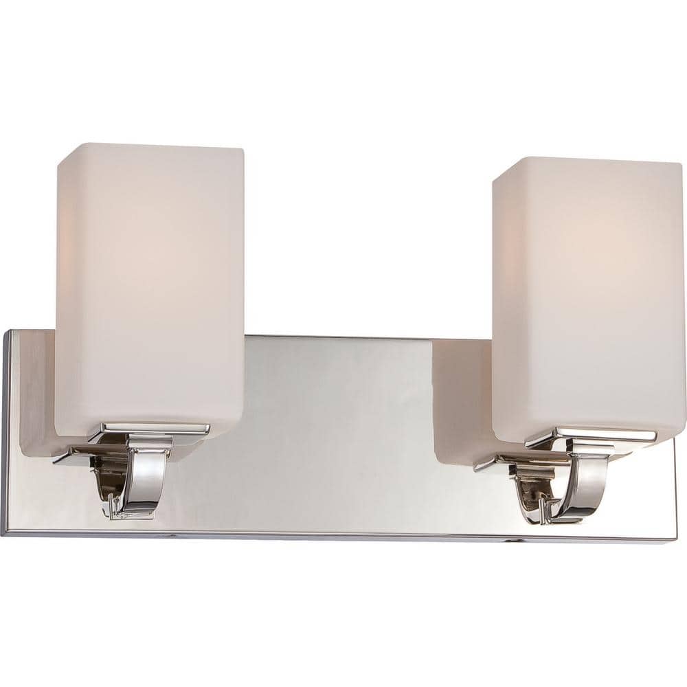 Nuvo Vista 2-Light Vanity Wall Fixture Polished Nickel 60-5182